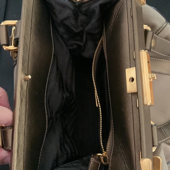 Prada Gold Canvas & Saffiano Leather Doctor Bag - Picture 13 of 13